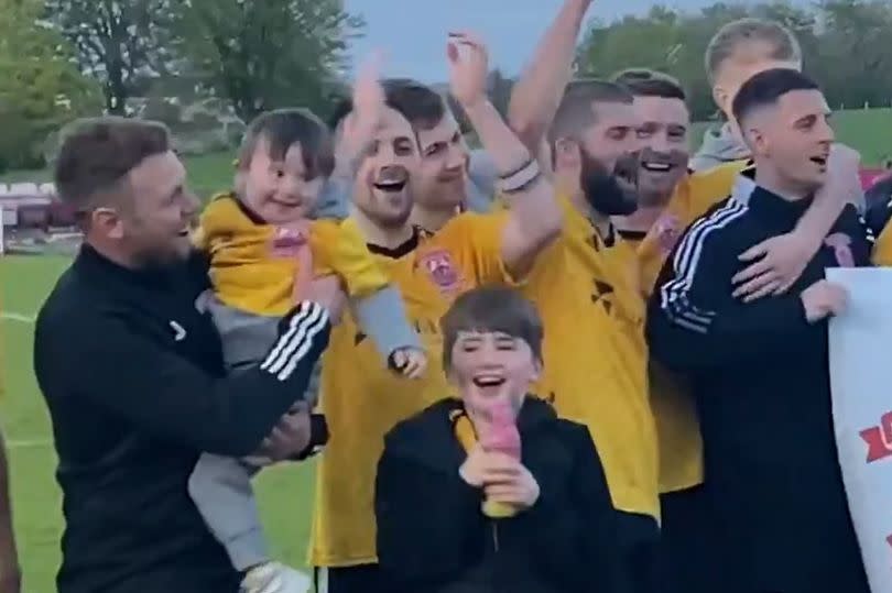 Johnstone Burgh celebrate winning promotion