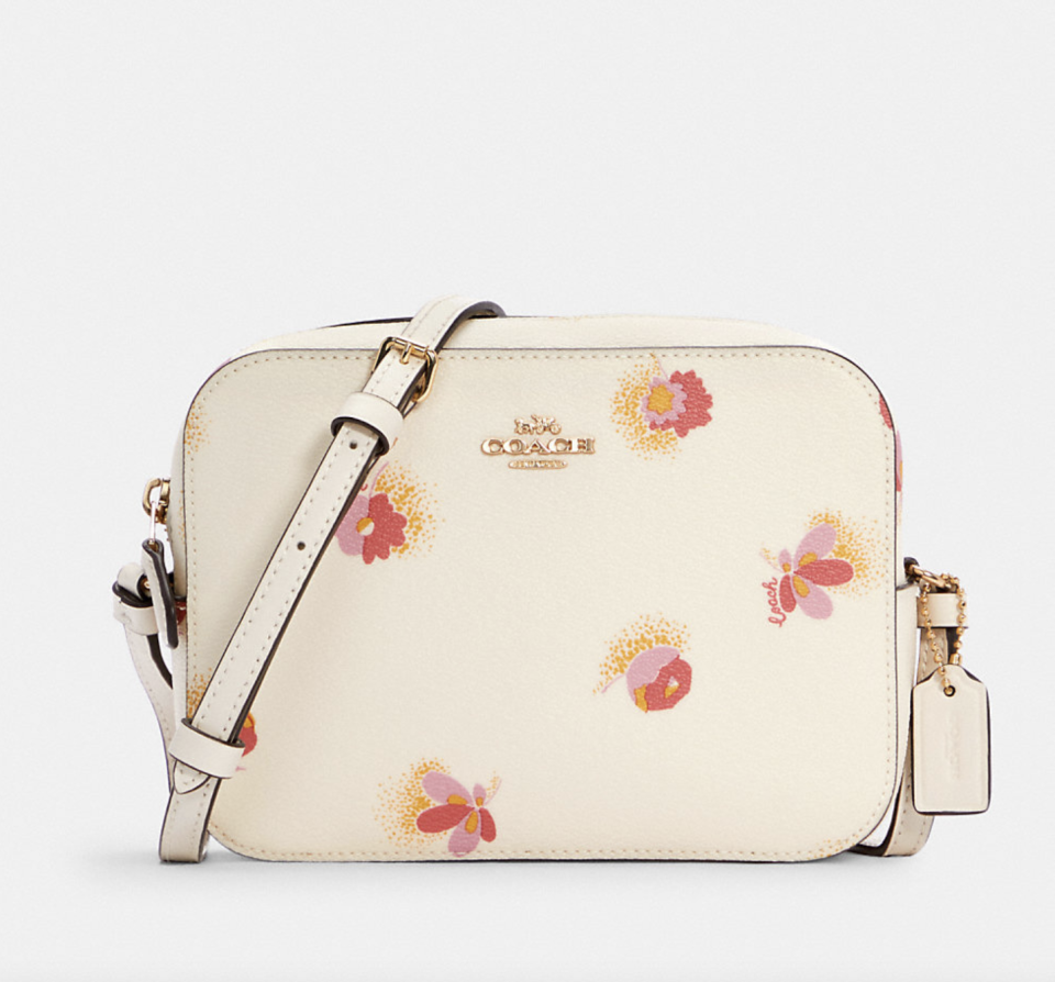 white coach outlet Mini Camera Bag with Pop Floral Print