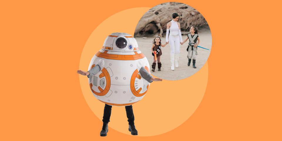 <p> By now, there are 12 <a href="https://www.goodhousekeeping.com/life/entertainment/g31959826/star-wars-in-order/" rel="nofollow noopener" target="_blank" data-ylk="slk:Star Wars movies;elm:context_link;itc:0;sec:content-canvas" class="link "><em>Star Wars</em> movies</a> and six TV series — with more always on the way. And that's not even counting the Ewok spin-offs, holiday specials, LEGO riffs and countless other <em>Star Wars</em> material. Which means when it comes to Halloween, there is a veritable universe of <em>Star Wars </em>characters to choose from. If you're looking for a <a href="https://www.goodhousekeeping.com/holidays/halloween-ideas/g1422/group-halloween-costumes/" rel="nofollow noopener" target="_blank" data-ylk="slk:group costume;elm:context_link;itc:0;sec:content-canvas" class="link ">group costume</a> — whether you're dressing friends, siblings, <a href="https://www.goodhousekeeping.com/holidays/halloween-ideas/g2625/halloween-costumes-for-couples/" rel="nofollow noopener" target="_blank" data-ylk="slk:a couple;elm:context_link;itc:0;sec:content-canvas" class="link ">a couple</a>, your immediately family, your extended family or <a href="https://www.goodhousekeeping.com/holidays/halloween-ideas/g1784/popular-pet-halloween-costumes/" rel="nofollow noopener" target="_blank" data-ylk="slk:even your dog;elm:context_link;itc:0;sec:content-canvas" class="link ">even your dog</a> — the best place to look for inspiration is a galaxy far, far away. Select any combinations of the characters below, and you're set with the perfect <em>Star Wars</em> family Halloween costumes. <br></p><p>Will you go classic, suiting up in a Storm Trooper or Darth Vader costume? Or opt to go trick-or-treating in a costume inspired by a more recent film, like Kylo Ren or Rey? Or perhaps you're still a fan of the prequel trilogy? (We <em>do</em> exist!) With so many iconic characters, you have lots of options when it comes to picking a costume that reflects the <em>Star Wars</em> film or show you love most. And no matter what path you take, the Force will be with you this Halloween. Here are some of our favorite <em>Star Wars</em> <a href="https://www.goodhousekeeping.com/holidays/halloween-ideas/g28106766/family-halloween-costumes/" rel="nofollow noopener" target="_blank" data-ylk="slk:family Halloween costumes;elm:context_link;itc:0;sec:content-canvas" class="link ">family Halloween costumes</a>. <br></p>