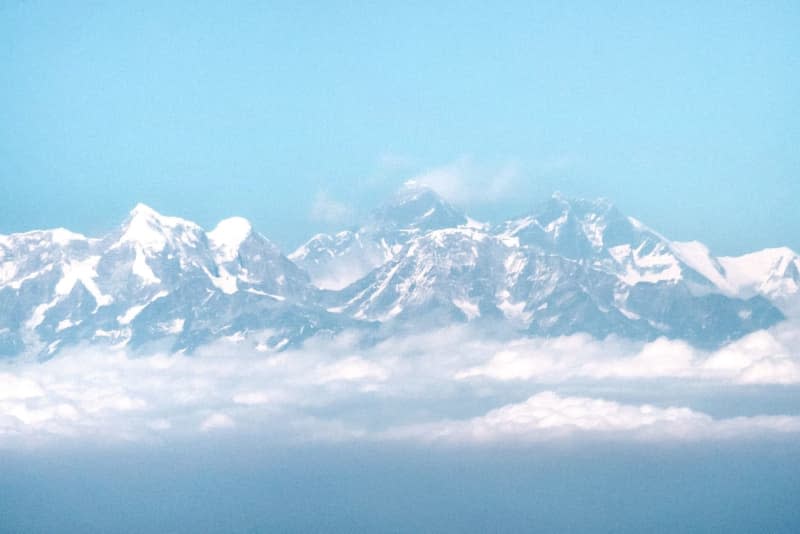 Aerial view from the Himalayas with Mount Everest. Sina Schuldt/dpa