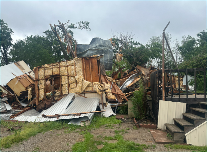 Storm damage in Holdenville (KFOR) 