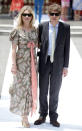 <p>Attending the wedding of European royalty Prince Christian of Hanover and Alessandra de Osma in Peru, Kate Moss kept it playful in a peacock print dress complete with a pink bow. Wedding guest attire nailed. [Photo: Getty] </p>