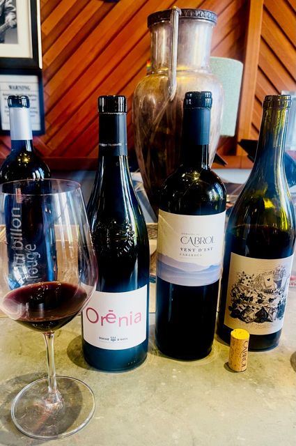 Some of the wines at a recent Cannonball wine tasting dinner at Jockey Hollow Bar & Kitchen in Morristown