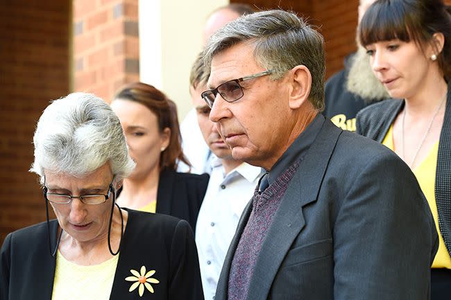 Robert Scott stood by his wife's side after the sentencing of Vincent Stanford on October 13. Photo: AAP