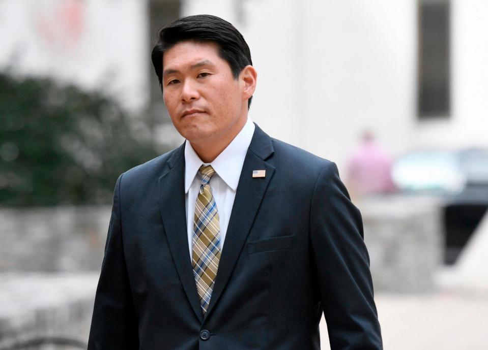 PHOTO: In this Nov. 21, 2019, file photo, U.S. Attorney Robert Hur arrives at U.S. District Court in Baltimore. (Steve Ruark/AP, FILE)