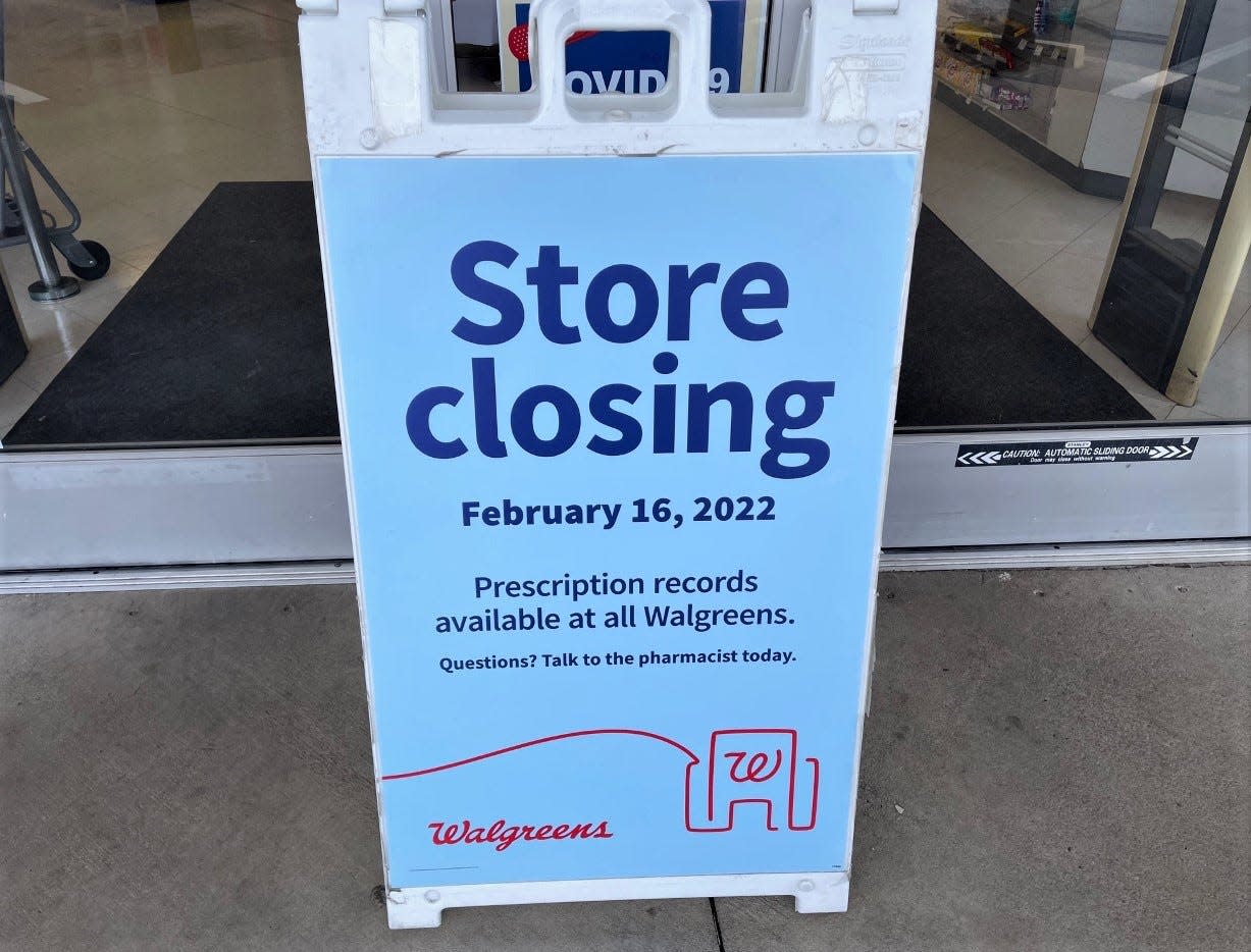 The Walgreens store at 1510 W.O. Ezell Blvd. in Spartanburg is scheduled to close Feb. 16. Signs tell customers that prescriptions will be filled at other Walgreens locations.