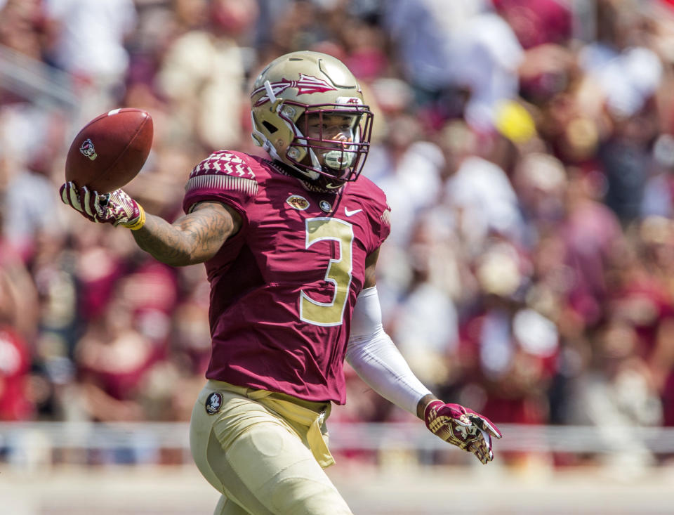 Florida State defensive back Derwin James is leaving school early to declare for the NFL draft. (AP Photo/Mark Wallheiser, File)