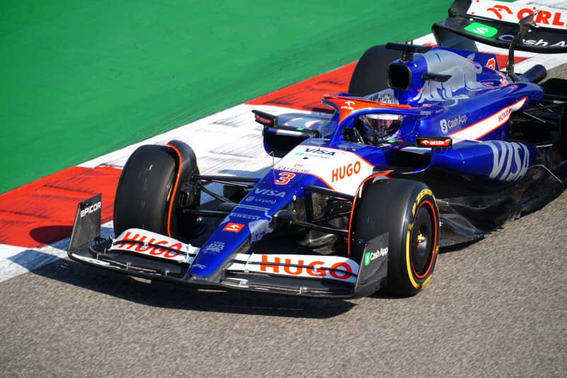 RedBull's Daniel Ricciardo in action during the first practice session ahead of the Bahrain Grand Prix at the Bahrain International Circuit. David Davies/PA Wire/dpa