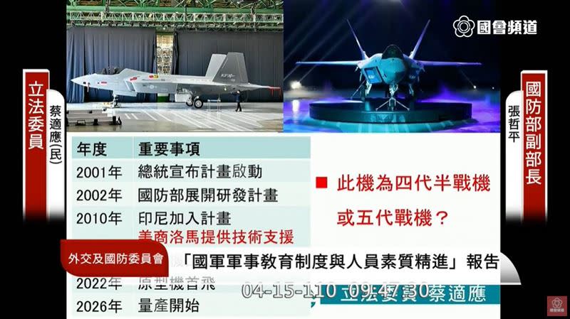 韓國傳稱耗資兩千億台幣完成下一代戰機研發。（圖／翻攝自國會議事轉播頻道）