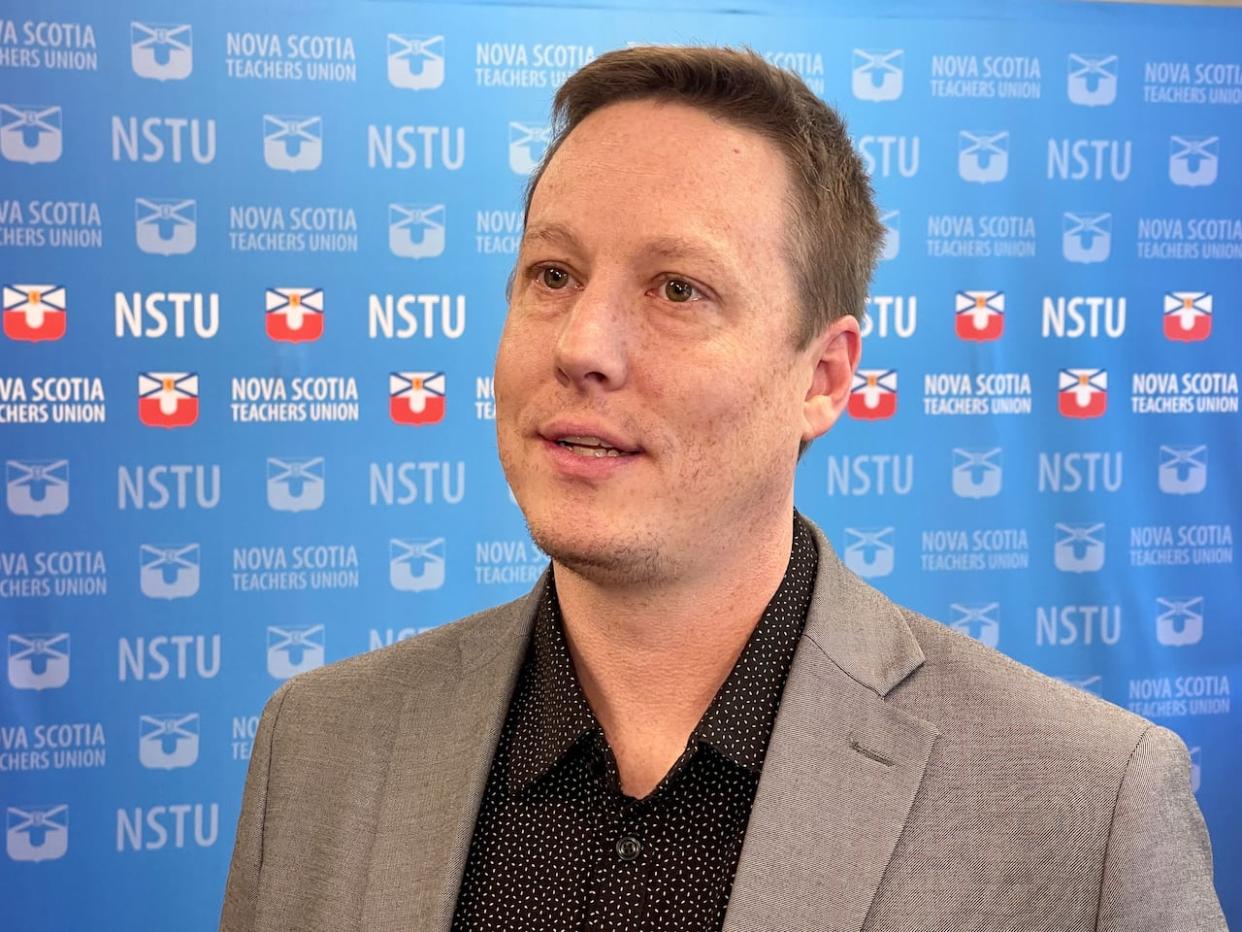 Nova Scotia Teachers Union president Ryan Lutes told members Friday that a ratification vote has been set for May 22. (Robert Short/CBC - image credit)