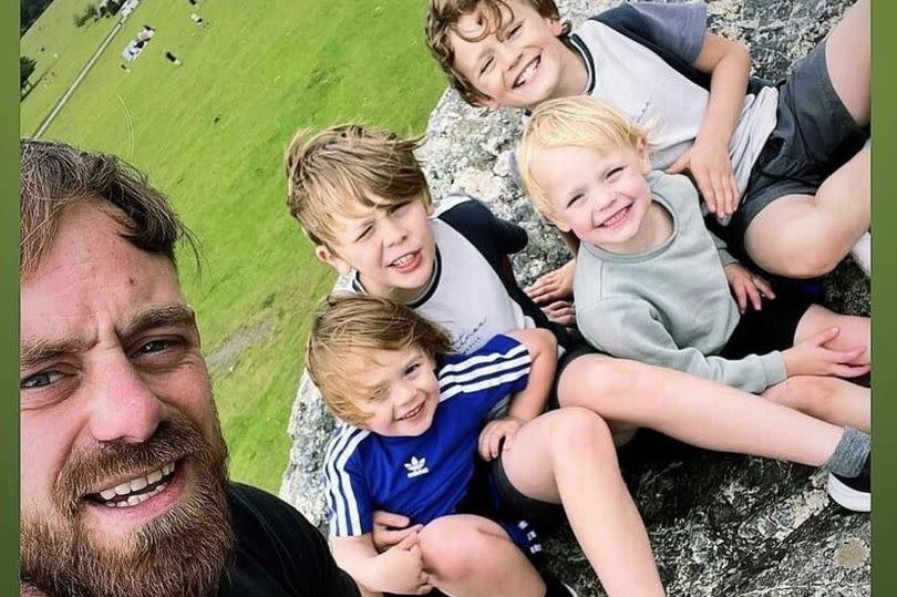 Plymouth dad Steven Barnes pictured with his four children