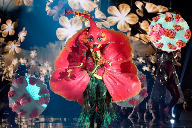 <p>Michael Becker / FOX</p> Hibiscus performing on 'The Masked Singer' season 10.