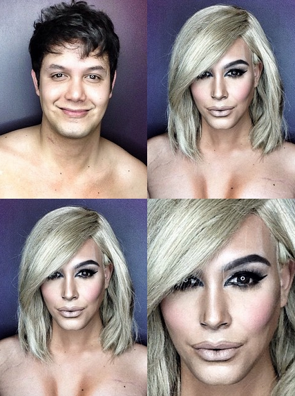 Makeup artist Paolo Ballesteros transforms himself into Kim Kardashian.