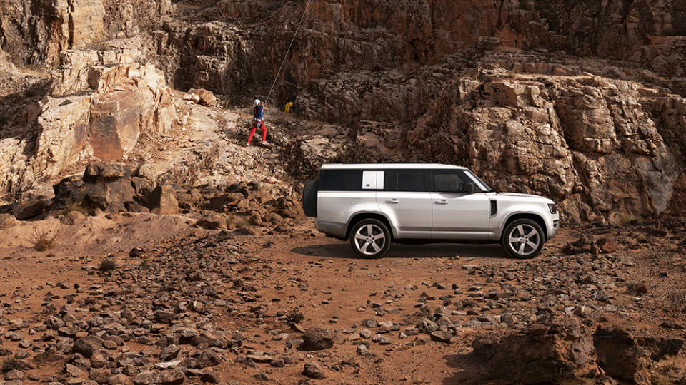 The 2023 Land Rover Defender 130 from the side