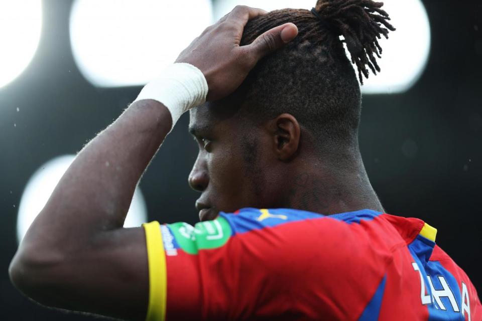 Zaha suffered an injury scare ahead of kick-off. (Getty Images)