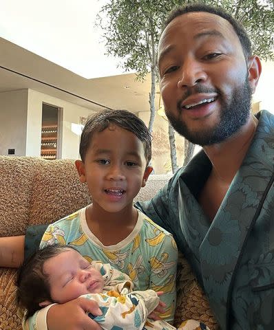 <p>John Legend Instagram</p> John Legend and sons, Wren and Miles.