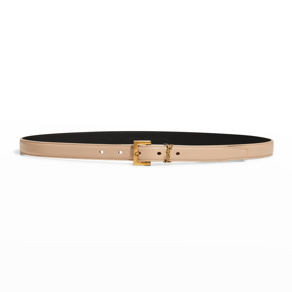 Saint Laurent YSL Monogram Leather Belt