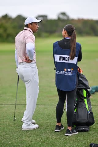 <p>Ben Jared/PGA TOUR via Getty</p> Tiger Woods and his daughter, Sam, on Dec. 16 during the PNC Championship