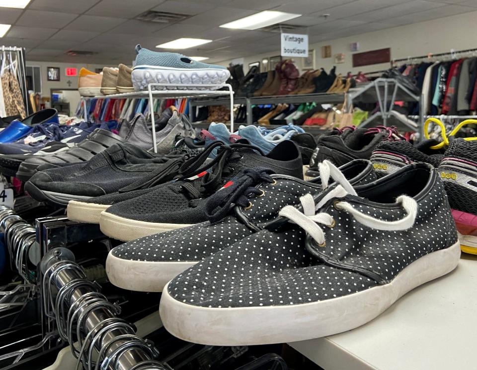 Shoes are among the thrift store finds at the Second Chances Thrift Store at 2605 N MacArthur Blvd.