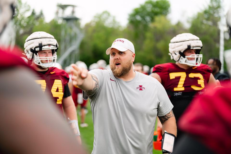 New Iowa State offensive line coach Ryan Clanton wants his guys to play with violence.