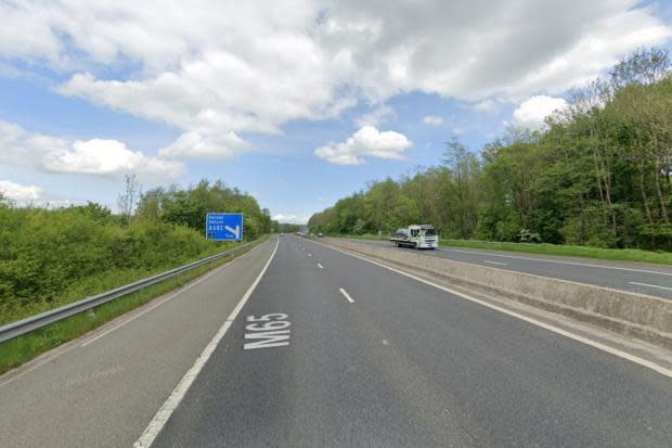 M65 between junction 12 and 13. Photo credit: Google Street View