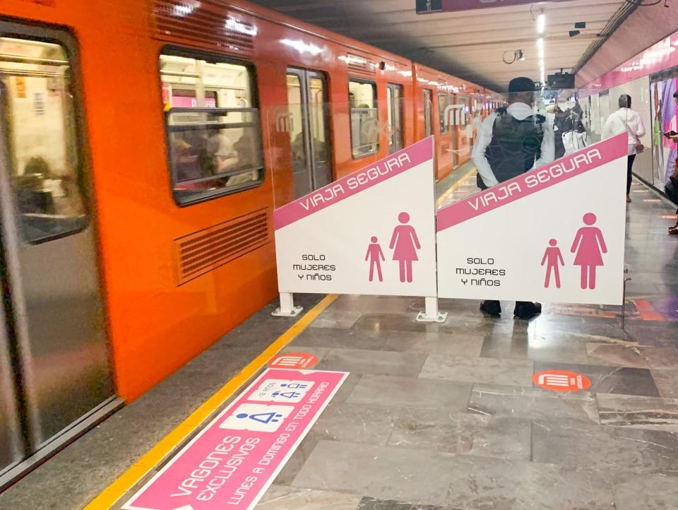 women and children's section of the subway in mexico