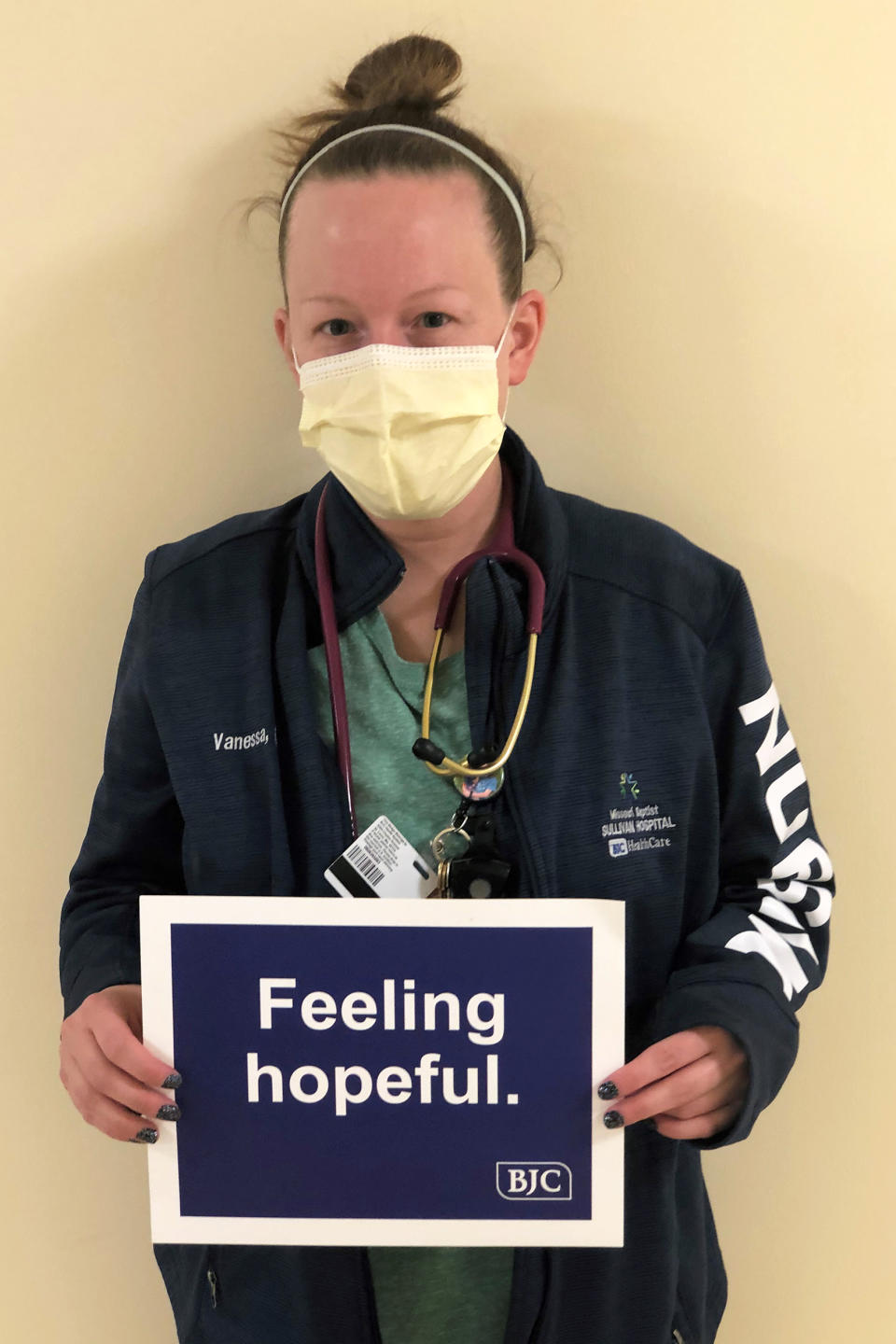 Image: Vanessa Alfermann, a nurse at Missouri Baptist Medical Center in St. Louis. (Courtesy Vanessa Alfermann)