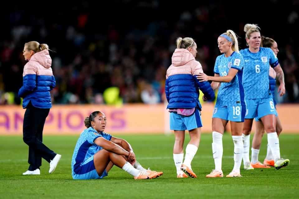 England’s Lauren James appears dejected at the end of the Fifa Women’s World Cup final match at Stadium Australia, Sydney (Zac Goodwin/PA) (PA Wire)