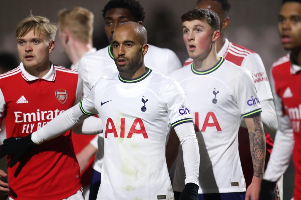 Scoring return: Lucas Moura netted for Tottenham’s U21s on his injury comeback against Arsenal (Getty Images)