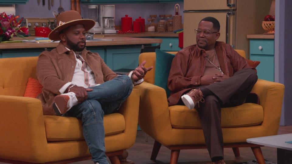 Carl Anthony Payne II (left) and Martin Lawrence on "Martin: The Reunion" special on BET+.