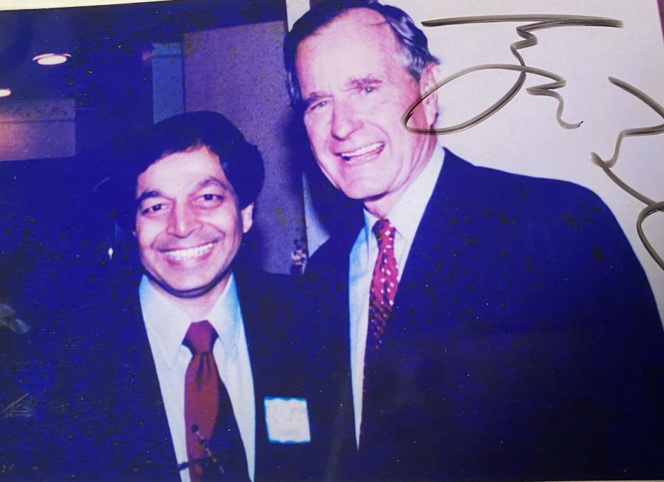 Sampat Shivangi with HW Bush