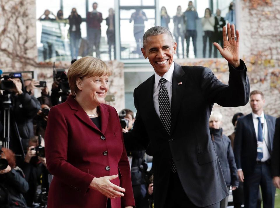 Bundeskanzlerin Angela Merkel (CDU) und der damalige US-Präsident Barack Obama bei einem Treffen der Staatschefs im November 2016.