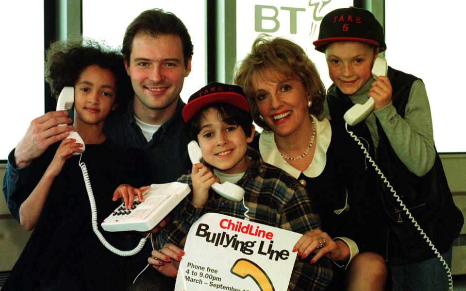 Esther Rantzen launches a telephone helpline for victims of bullying in 1994