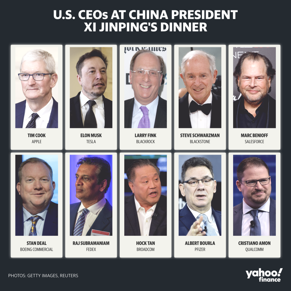 More than 10 executives from major companies met with China's President Xi Jinping. 