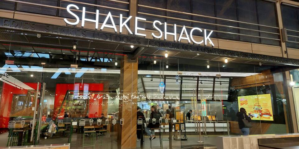 The exterior of a Shake Shack restaurant in London