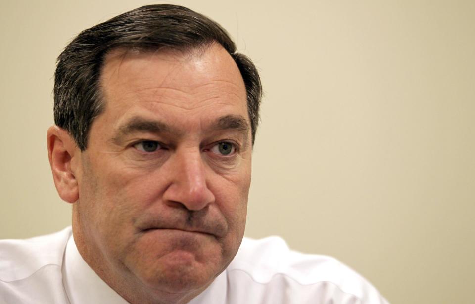 Democratic U.S. Senate candidate Joe Donnelly answers questions during an interview with the Associated Press in Indianapolis, Wednesday, Sept. 26, 2012. Donnelly is running against Republican Richard Mourdock to replace Richard Lugar. (AP Photo/Michael Conroy)