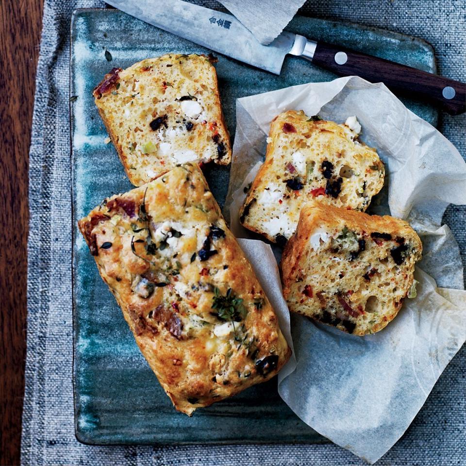 Goat Cheese, Bacon and Olive Quick Bread