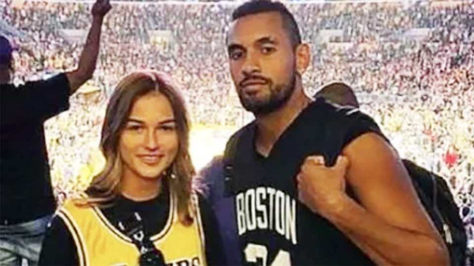 Anna Kalinskaya and Nick Kyrgios, pictured here at an NBA game.