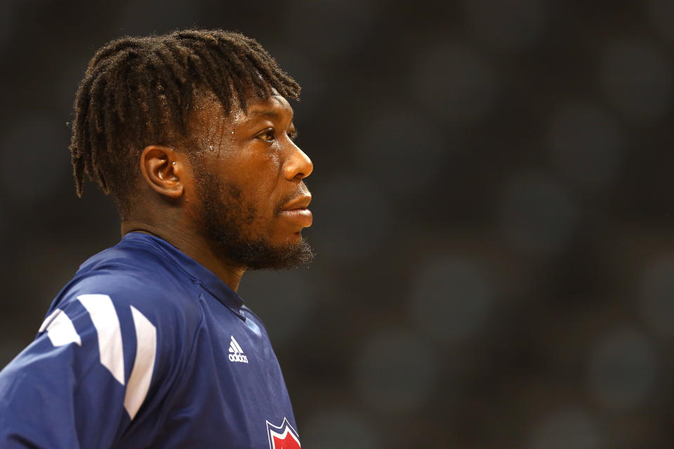 NEW YORK, NEW YORK - JULY 14: Nate Robinson of Tri State warms up before week four of the BIG3 three-on-three basketball league at Barclays Center on July 14, 2019 in the Brooklyn borough of New York City. (Photo by Mike Stobe/BIG3/Getty Images)