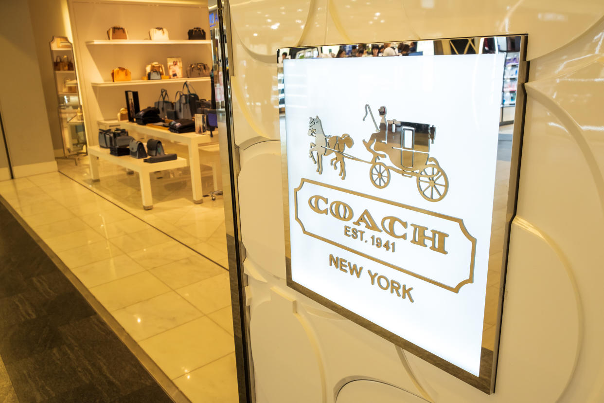 Chiba, Japan - March 24, 2019: View of  Coach front store, the original house of leather, for luxury bags, wallets, ready-to-wear and more, at Narita International Airport, Chiba, Japan.