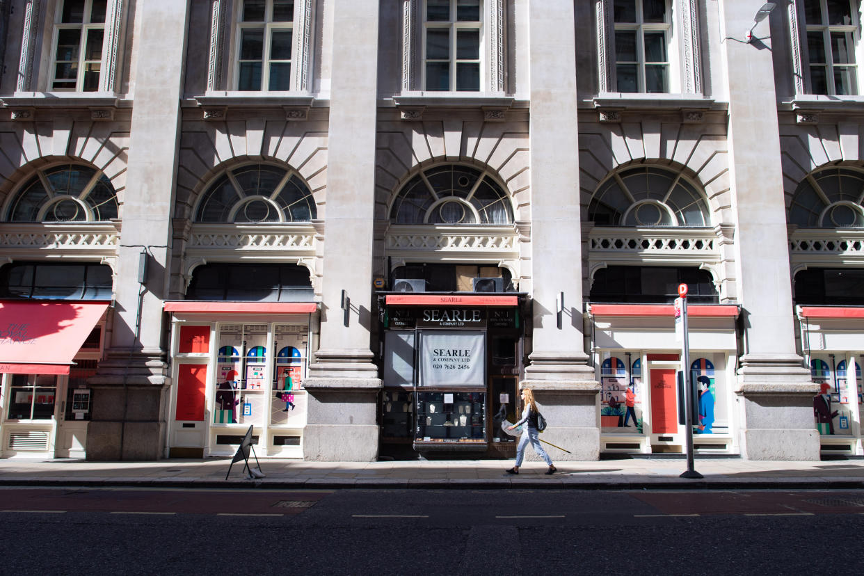 An empty arcade of shops in the City of London. With large numbers of companies continuing to allow their staff to work from home, usually busy business districts are still quiet, and local shops and services are suffering as a result. Picture date: Wednesday August 5, 2020. Photo credit should read: Matt Crossick/Empics