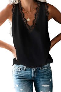 lace-trim top