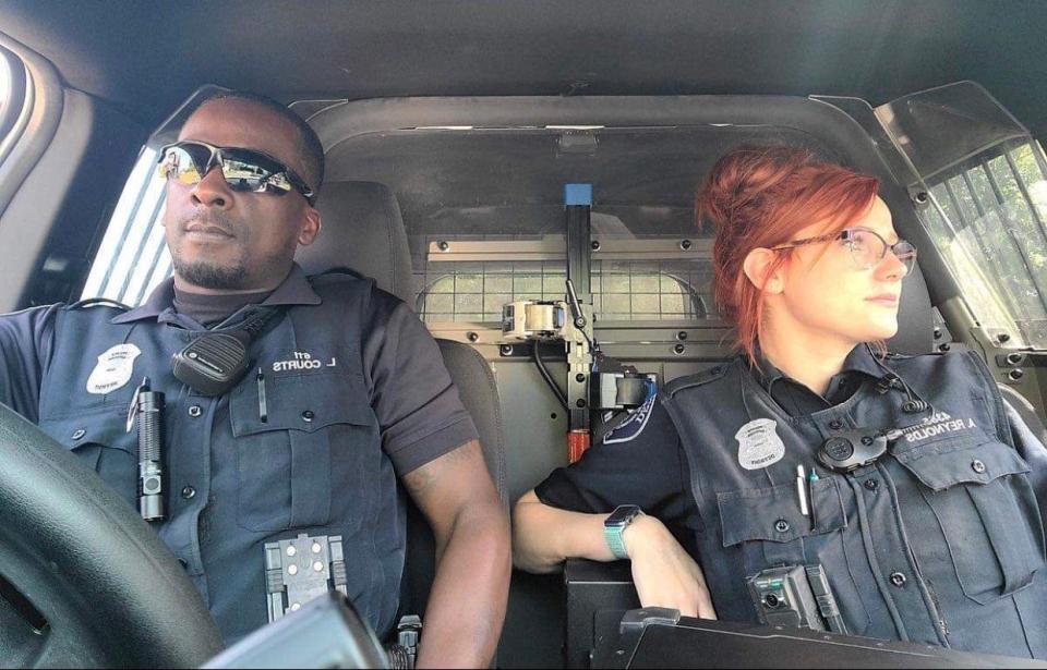 Detroit Police Officer Amanda Hudgens and her partner Loren Courts.