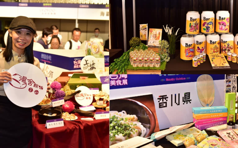 在台灣美食展中，必比登推薦的滬舍餘味餐館（左）、台灣麒麟（右上）與日本香川縣美食等都將參展。（圖／台灣觀光協會提供）