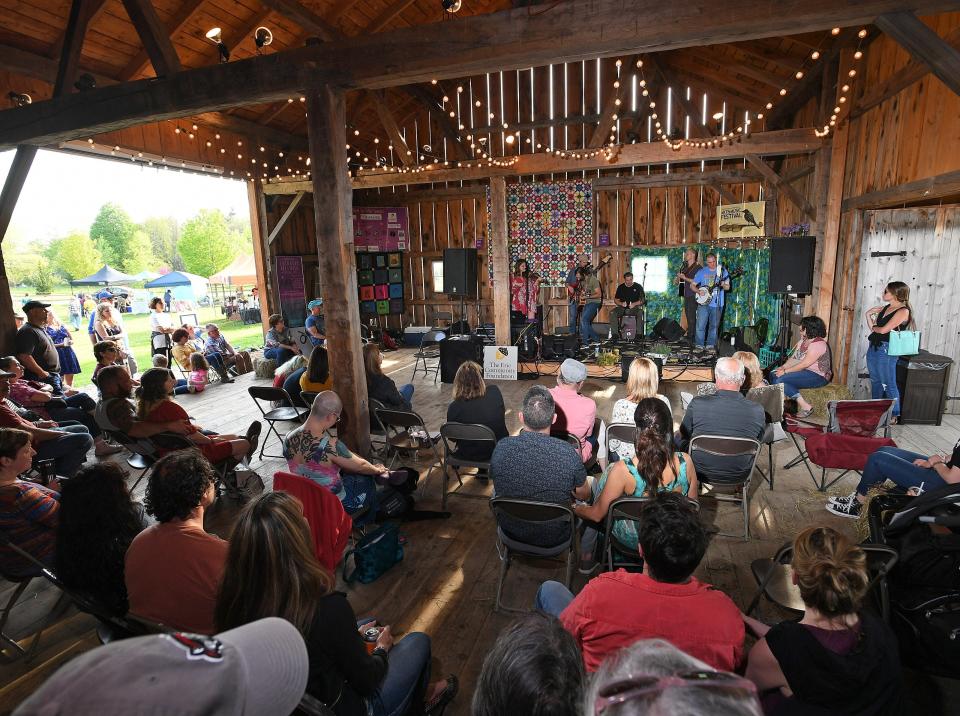 Nameless in August performs on the Goodell Barn stage at Goodell Gardens & Homestead in Edinboro during a prior Downtown Edinboro Art & Music Festival. The 2024 fest is May 17-19.