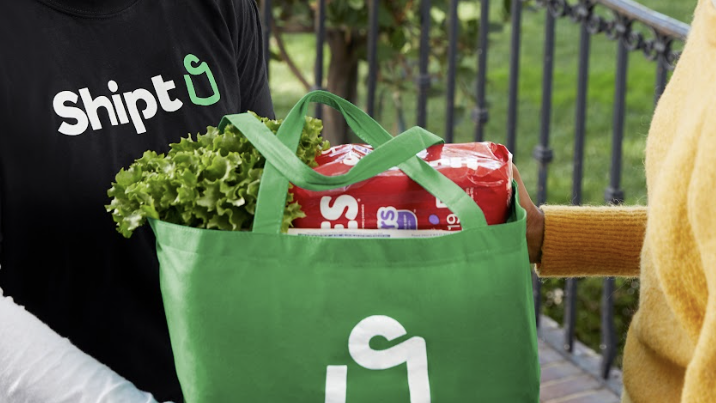 shipt grocery bag full of a variety of groceries and household items
