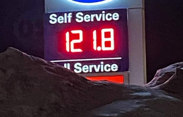 This is the highest price for gas since July 2019. (Mitch Cormier/CBC - image credit)