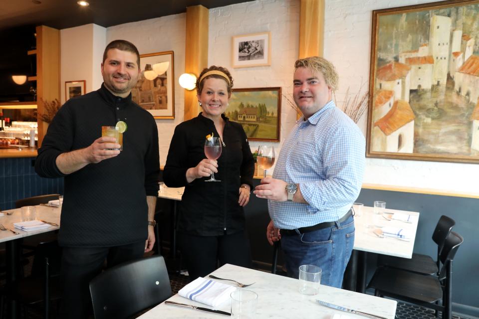 Co-Owner & Managing Partner Thomas Yagoda, left, Culinary Creative Director Renee Forsberg and General Manager Michael Hildebrandt at the new Town House Kitchen + Drinks in New Rochelle May 15, 2024.