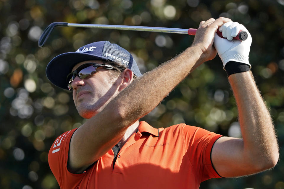 Lanto Griffin tees off on the second hole during the second round of the Arnold Palmer Invitational golf tournament Friday, March 5, 2021, in Orlando, Fla. (AP Photo/John Raoux)