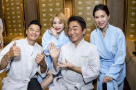 <p>Celebrities wearing the Spa Nes robes. (Photo: Orient Palace & Spa Nes) </p>